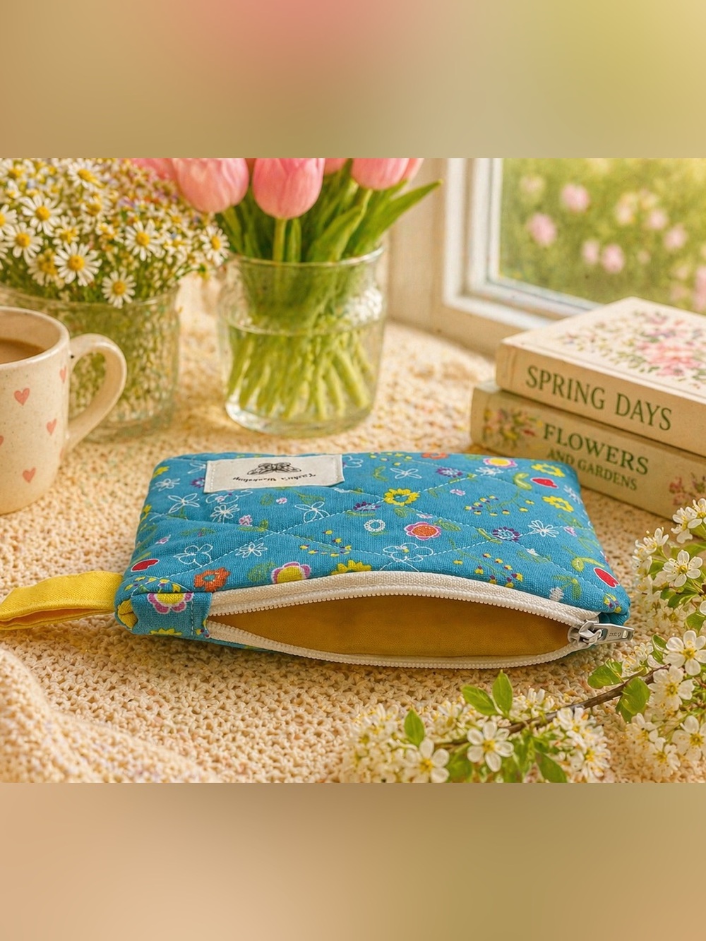 Spring Bloom Quilted Keychain Wallet - Picture 4 of 4
